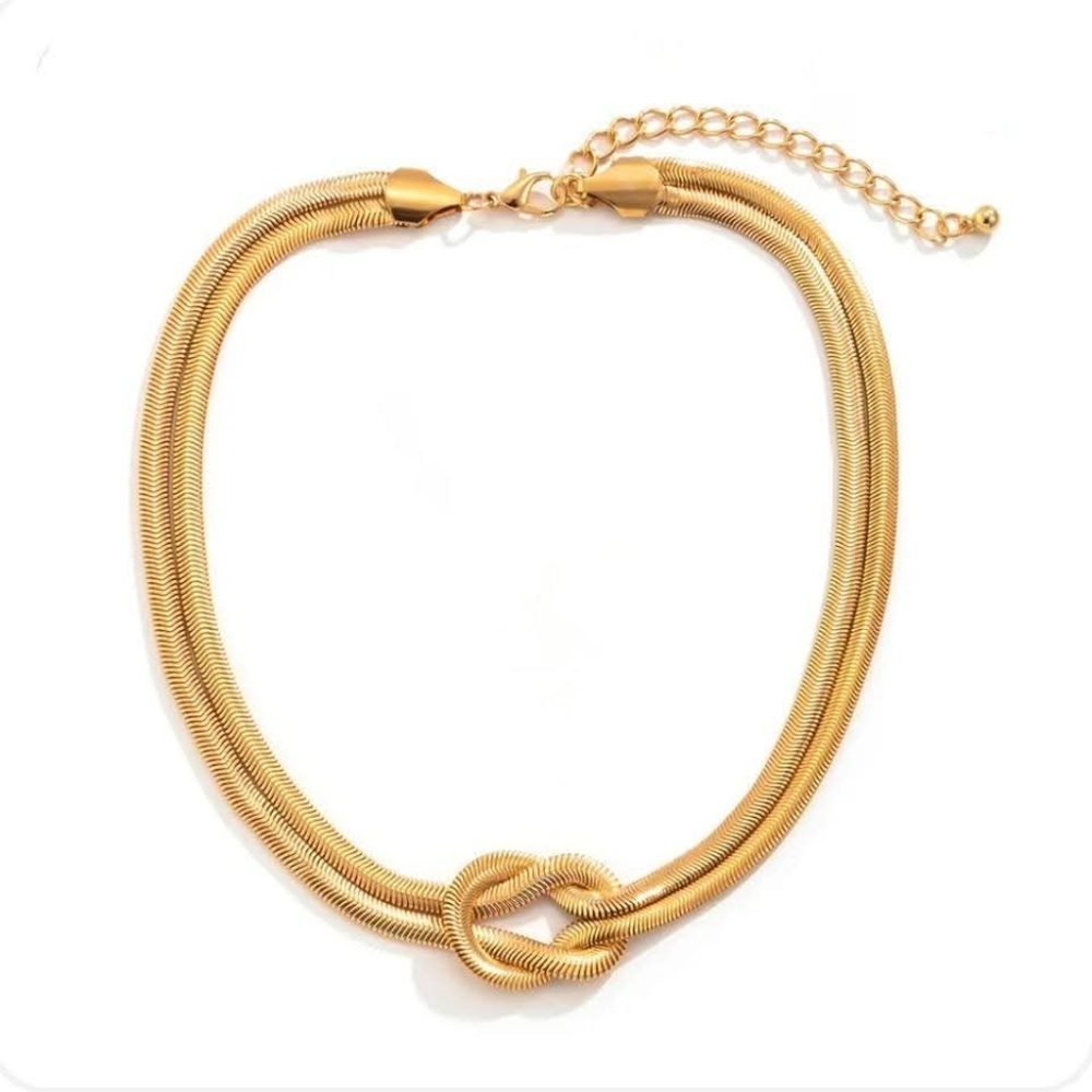 Gold Knot Statement Necklace - Women Jewelry